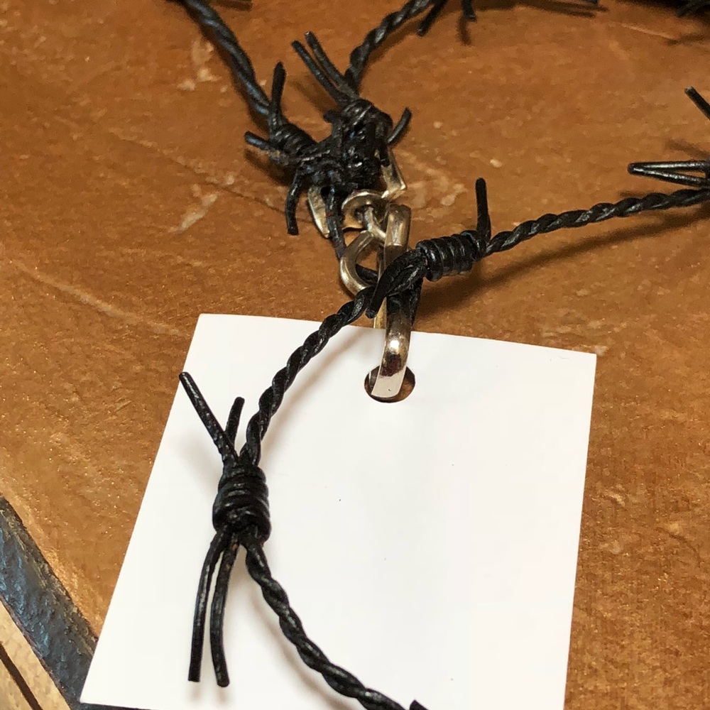 custom Genuine Barbed Wire Leather ID Key/Holder - Picture 3 of 5